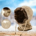 thumbnail image 3 of Gorro de punto y bufanda Perfecl Forrados de Vellón para invierno Caqui, 3 of 7