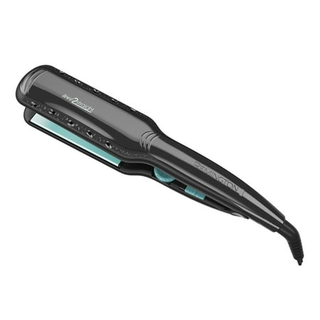 Remington 1¾” Wet 2 Straight Flat Iron with Ceramic + Titanium Plates, Black, (Best Flat Iron For Thick Curly Hair 2019)