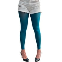 Teal Opaque Footless Tights for Women