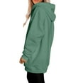 thumbnail image 5 of Womens Casual Loose Zipper Solid Color Long Sleeve Hoodies Sweatshirts Rayon Sweatshirt Long Loose Sweatshirts Women Womens Snap Front Sweatshirt All Sweatshirt with over Hoodies for Women Fall, 5 of 7