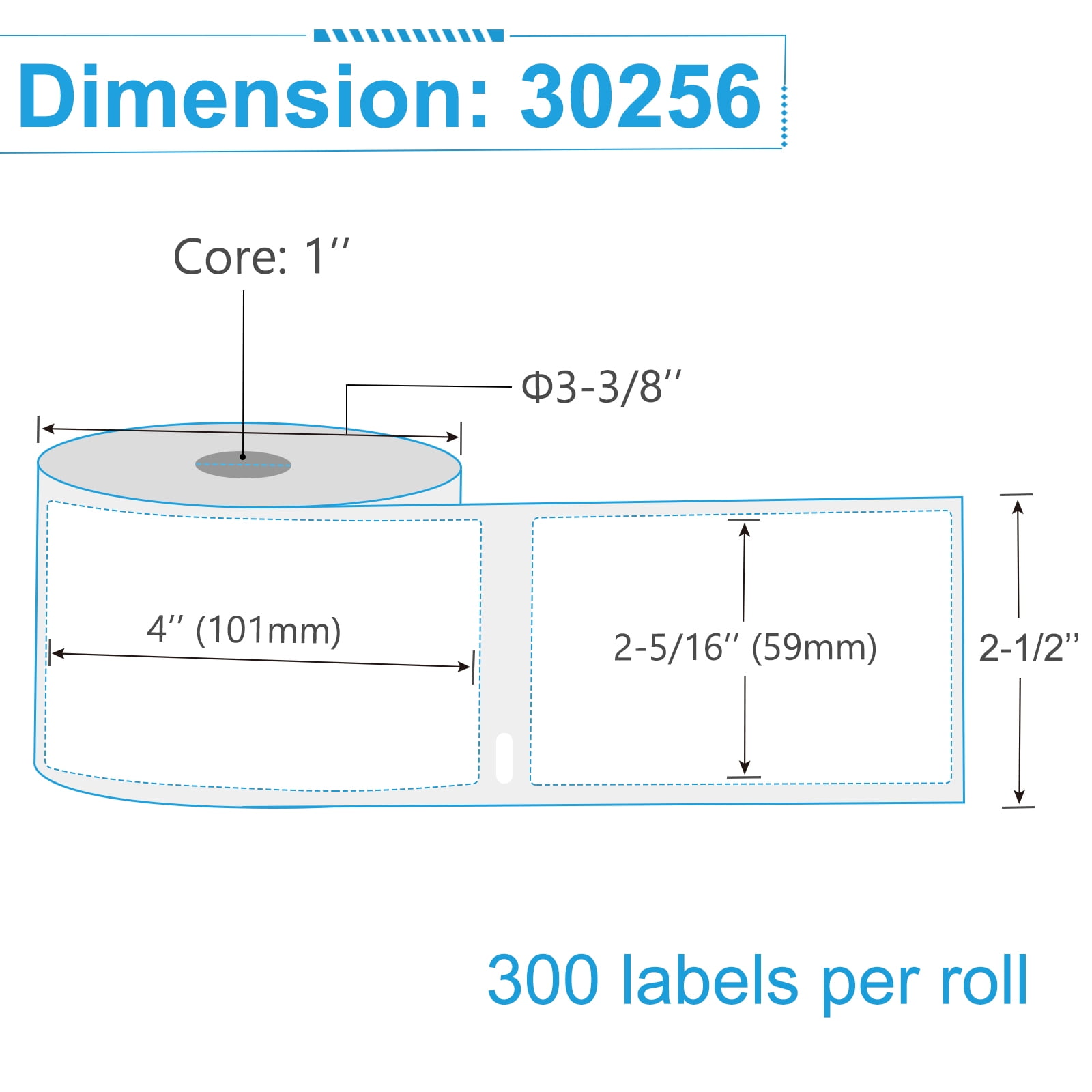 NineLeaf 10 Rolls Compatible for DYMO 30256 2-5/16 in x 4 in Shipping Address Barcode Labels, 300 Labels Per Roll