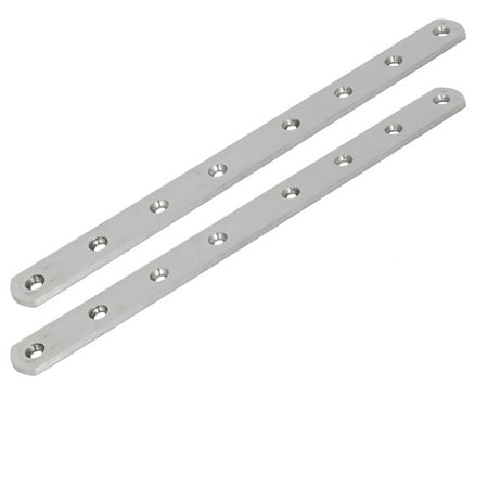 - 300mmx25mmx4mm Stainless Steel Straight Flat Fixing Mending Plates Brackets 2pcs