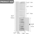 thumbnail image 3 of Small Bathroom Storage Cabinet Corner, Floor Cabinet with Adjustable Shelves, Freestanding Narrow Bathroom Toilet Paper Organizers for Small Spaces (White), 3 of 7