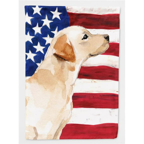 Yellow Labrador No. 2 Patriotic Flag Canvas House