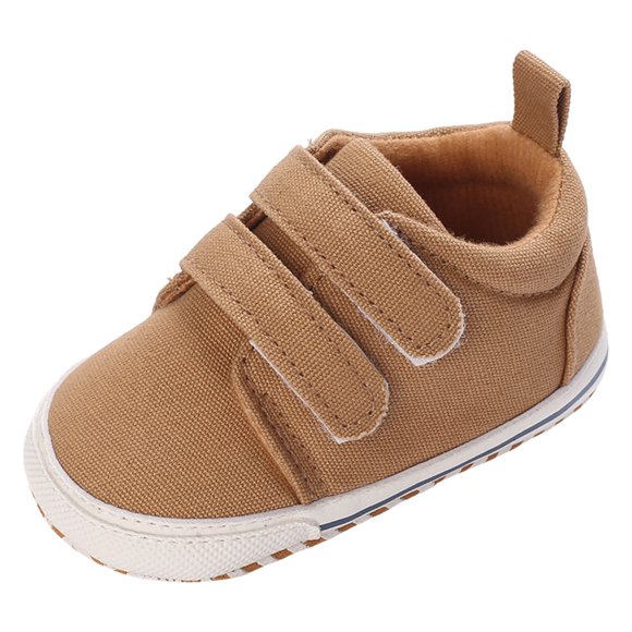 Splozh First Walking Shoes Baby Boy Fall Children Toddler Shoes Boys and Girls Sports Flat Bottom Non Slip Lightweight Double Hook Loop Easy To Wear Solid Color Simple Style ,12-18 Months