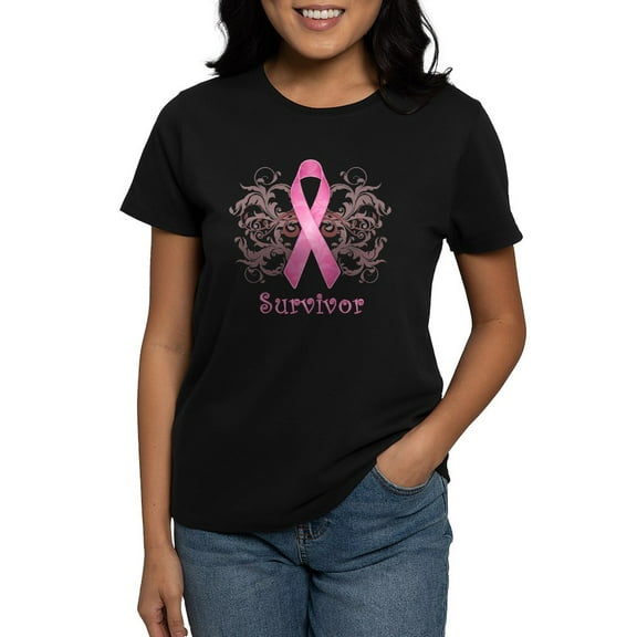 CafePress - Brest Cancer Survivor Women's Dark T Shirt - Women's Traditional Fit Dark T-Shirt