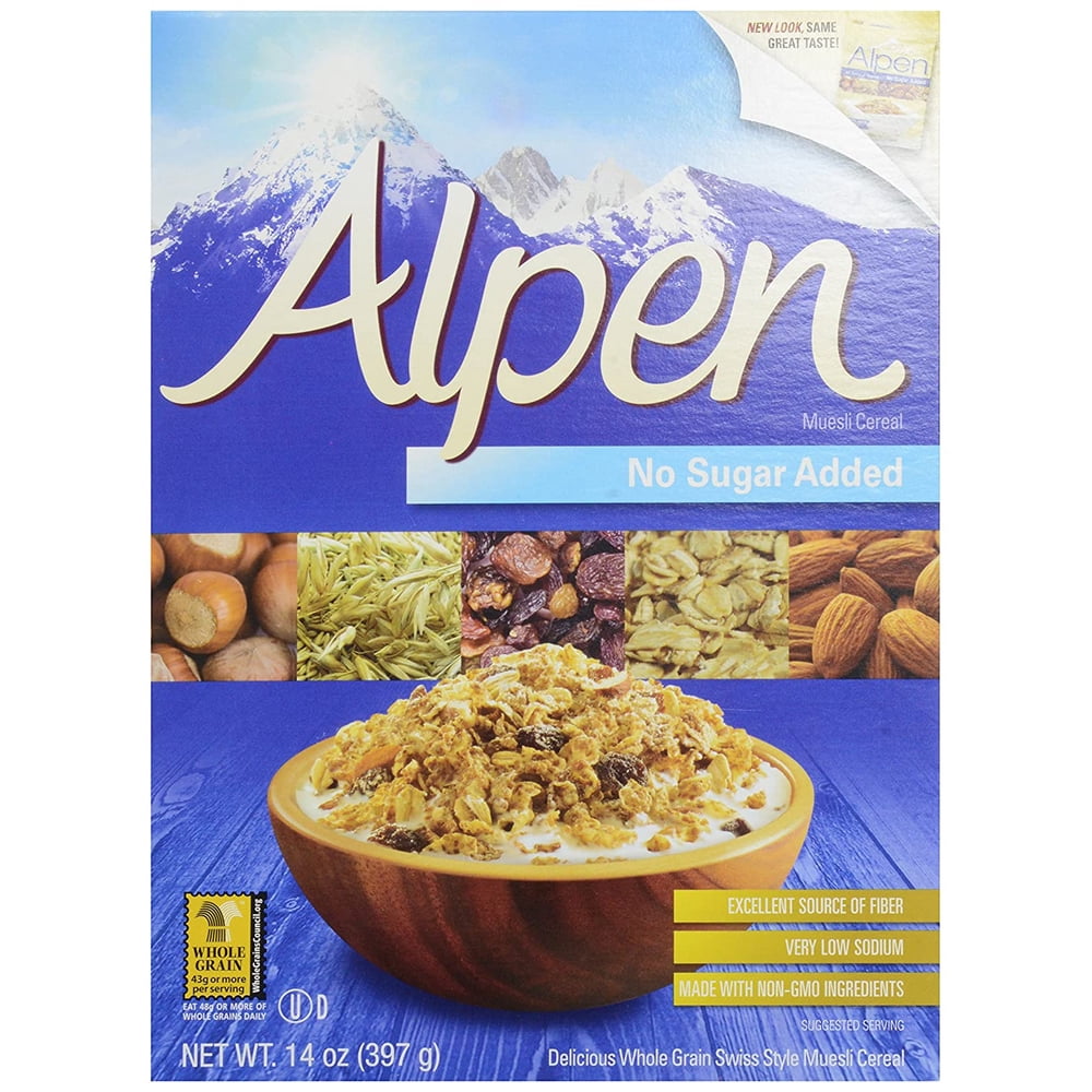 Healthy Breakfast Cereal No Sugar One 14 oz Alpen Cereal, No Sugar Added - Walmart.com - Walmart.com
