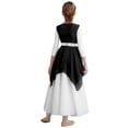 thumbnail image 2 of YONGHS Kids Girls Liturgical Praise Dance Worship Long Dress Color Block Costume Lyrical Dancewear Black 12, 2 of 7