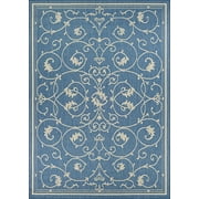 Couristan Recife Veranda 6'2" X 9'2" Ivory- Blue Outdoor Rug