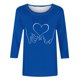 thumbnail image 4 of Tops de Cuello Redondo para las Mujeres Moda Impresa 3/4 Mangas Blusa Casual Top, Estante de Imitación, 4 of 5
