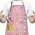 thumbnail image 2 of Pink Cow Bear Strawberry Pattern Apron-Garden Aprons for Women with Pockets-Cotton Linen Waterproof Kitchen Cooking Gardening Aprons Adjustable for Kitchen,Cooking,BBQ and Salon 33x27 Inch, 2 of 7