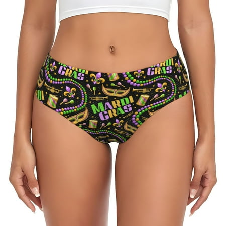 Womens Underwear  Mardi Gras3 No Show Seamless Underwear  Soft Comfy Stretch Panties  Hipster Ladies Panties Bikini Underwear Briefs