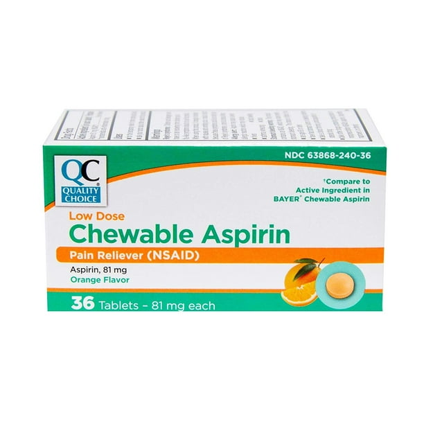 QC ASPIRIN CHILD CHEW ORANGE 36TB