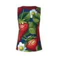 thumbnail image 5 of Xecao Strawberry2 print women's scoop neck, loose-fit workout tank tops for the gym., 5 of 9