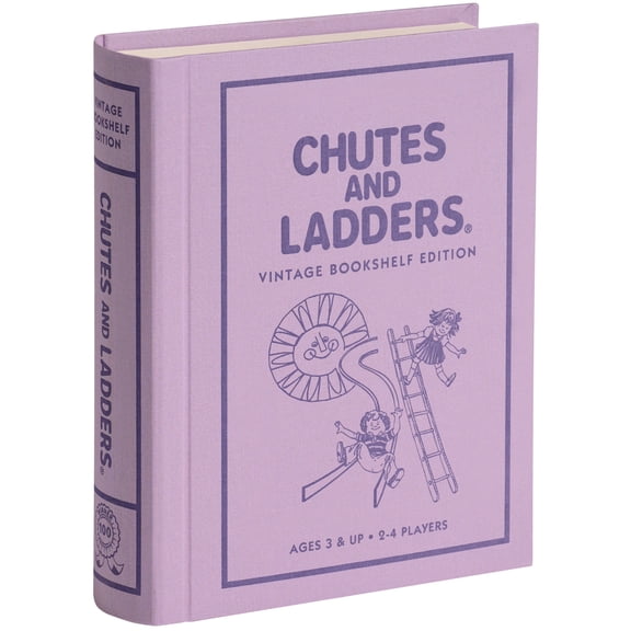 WS Game Company Chutes and Ladders Vintage Bookshelf Edition Board Game for 2 to 4 Players, Ages 3 and Up
