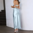 thumbnail image 4 of WTXUE Summer Dresses for Women 2024, Satin Strapless Dress Backless Bodycon Maxi Dresses, Corset Dress, Wrap Dress, Backless Dress, Blue Dress Women, Light Blue XL, 4 of 7