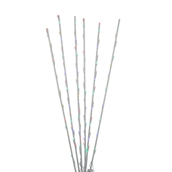 Set of 6 Branch Spray Christmas Pathway Markers - 6 ft Multi-Color LED Lights
