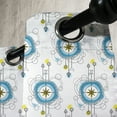 thumbnail image 4 of Ambesonne Tattoo Grommet Curtain, Aquarelle Compass Travel, 50" x 54", Blue Black Yellow, 4 of 6