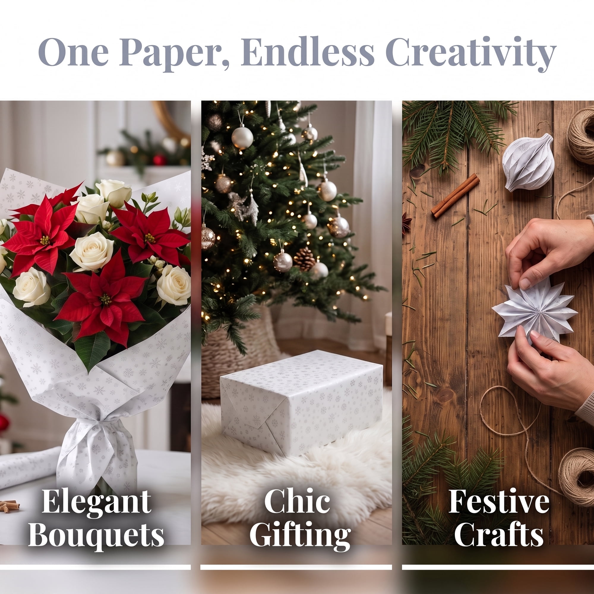 Unique Bargains Waterproof Matte Gift Wrap Paper for Bouquets Silver 22"x 22"