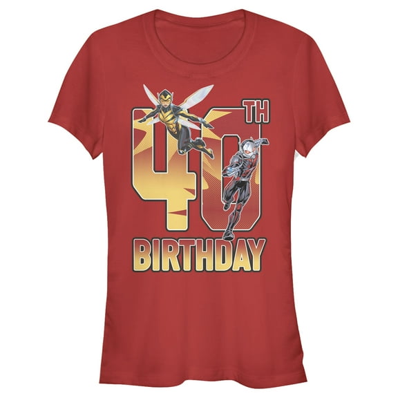Junior's Marvel Ant-Man & Wasp 40th Birthday  Graphic T-Shirt