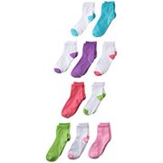 Angle View: Hanes Girls Ankle Socks 10-Pack, Sizes S-L