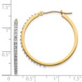 thumbnail image 2 of 14K Yellow Gold Diamond Fascination Round Hinged Hoop Earrings, 2 of 2