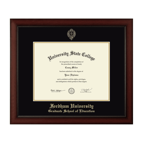 Framerly - Fordham Education Diploma Frame with Black and Gold Mat