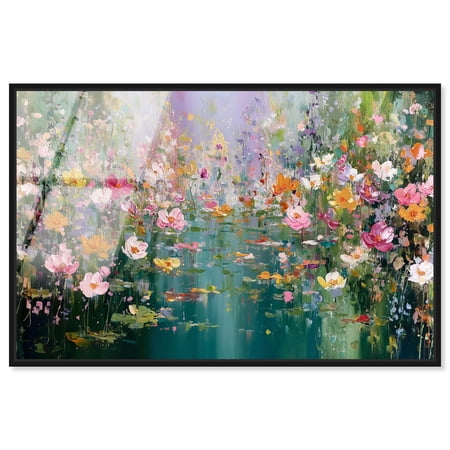 Picturesque Colors Framed High-Gloss Acrylic Glass Wall Art Colorful Floral Art by Art Remedy, Black Frame, 15 x 10