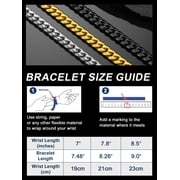 ChainsProMax Bracelet Men Black Chain Stainless Steel Bike Chain Bracelet 14MM 21CM Chunky Fashion Jewelry Gift for Dad Son