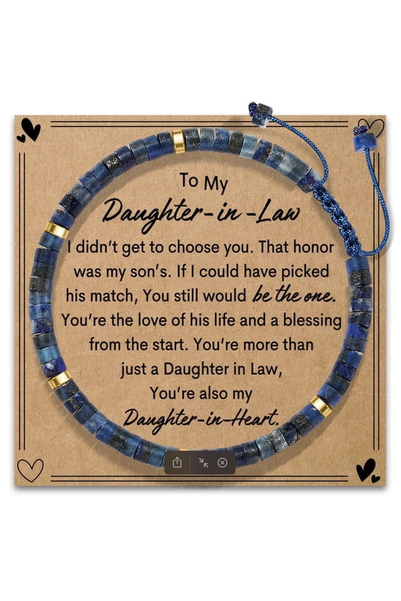 Daughter in Law Birthday Gifts: Lapis Lazuli Bracelet Thank You for Being My Daughter-in-law Funny Little Birthday Gifts Thanksgiving Day Present