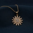 thumbnail image 2 of 14k Yellow Gold Plated 1Ct Round Cut Lab-Created Diamond Women Flower Pendant, 2 of 3