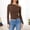 Coffee, variant on Womens Long Sleeve One Shoulder Ruched Top Fitted Cropped Slim Fit Ribbed Knit Asymmetrical Going Out Blouse Casual Date Night Club Y2k Outfits, White,S