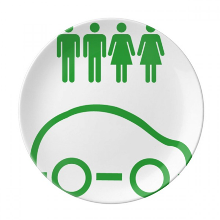 

People Energy Vehicles Protect Environment Plate Decorative Porcelain Salver Tableware Dinner Dish