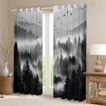 thumbnail image 2 of jejeloiu Tropical Botanical Pine Curtains Pack of 2 (42x84 Each),Natural Landscape Mountain Curtains Blackout,Gray Black Bedroom Curtains For Adults,Luxury Bedroom Decor, 2 of 6