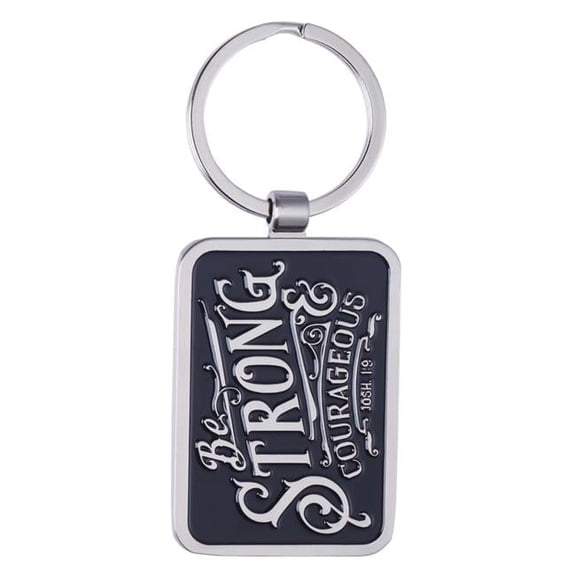 Christian Art Gifts 169332 Be Strong & Courageous Keyring with Gift Tin