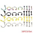 thumbnail image 2 of 16PCS/Set Stainless Steel Spiral Belly Tongue Bar Ring Eyebrow Piercing Jewelry, 2 of 7