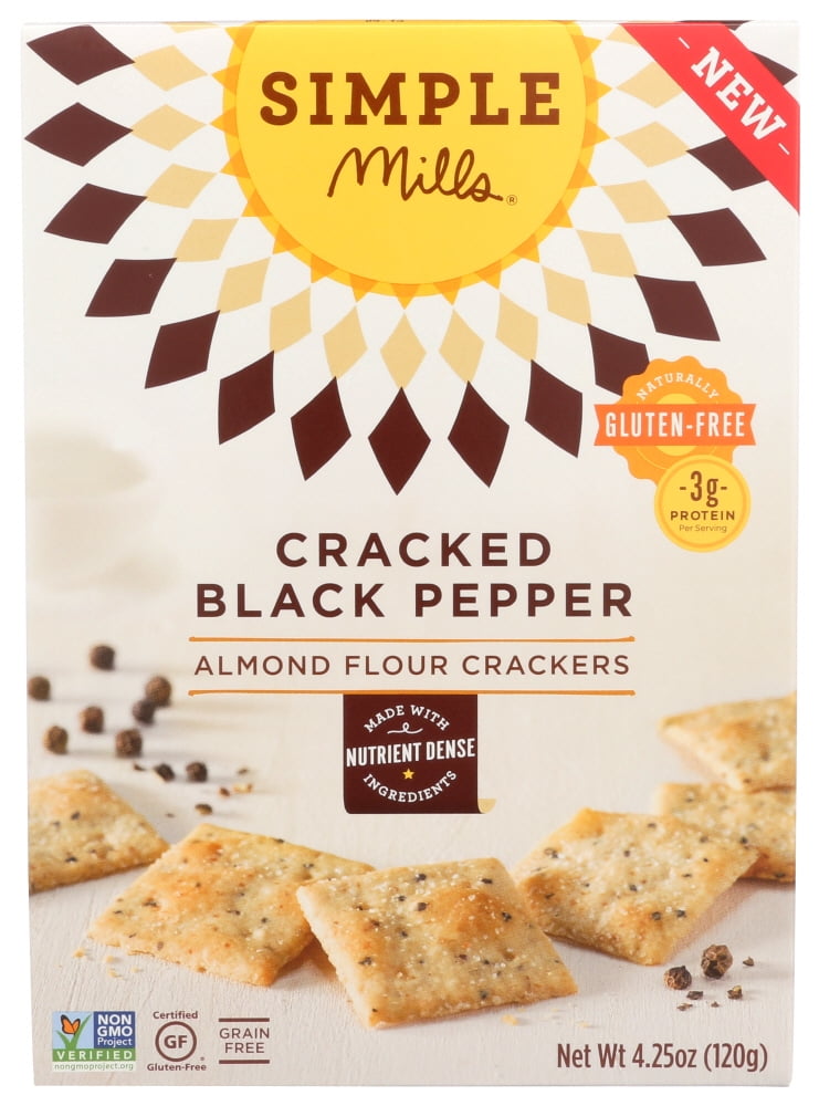 Photo 1 of 6 pack Simple Mills Cracked Black Pepper Almond Flour, 4.25 Oz.
best by 09 08 2021