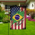 thumbnail image 2 of Flag Half American Flag Brazilian Proud In Brazil U.S.A Friendship Root House Flag, Double-Sided Decorative Outdoor Flag, Patriotic Polyester Yard Flag 29.5 x 39.5 in, 2 of 5