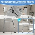 thumbnail image 7 of PUPWER Transfer Bench For Bathtub Height Adjustable Shower With Backrest Seat Chair Bath Seniors Arm Support 400 Weight Cap, 7 of 7