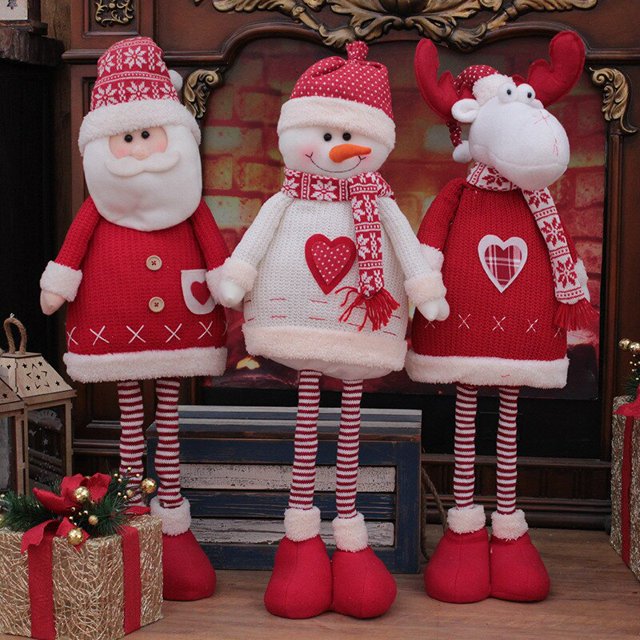 Big Size Christmas Santa Claus Dolls Retractable Snowman Elk Toys Xmas Tree Decor 2022 Navidad Natal Christmas Gifts Ornaments3GERMANY He Qiyong unisex