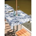 thumbnail image 2 of Outdoor Tablecloth with Umbrella Hole for Patio/Picnic/Party/Camping, Watercolor Forest Blue Waterproof Table Cloth Square Cover Washable, Abstract Art Modern Trees (60"x 60"), 2 of 8