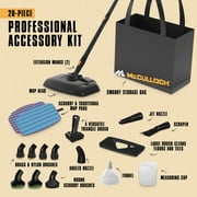 McCulloch Canister Steam Cleaner MC1375, 90 Minute Runtime, 20 Accessories: Jet Nozzle, Brushes, More - Built for Home, Tile, Grout, Carpet, Furniture, Personal Car Detailing