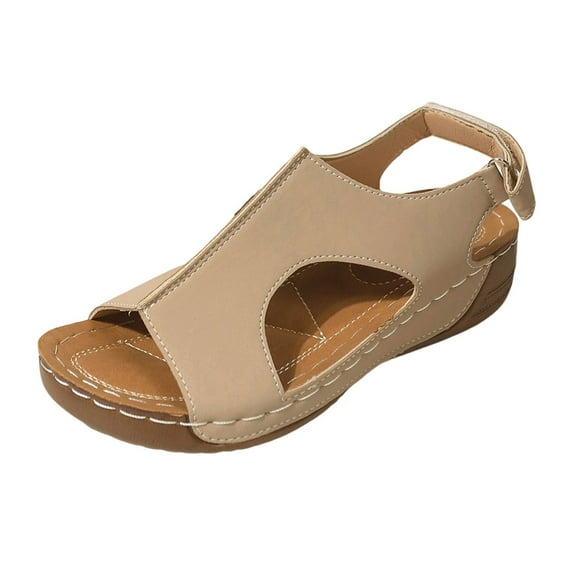 Mostsola Orthotic Wedge Sandals for Women with Arch Support Opoen Toe Cutout Slingback Sandals