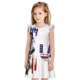thumbnail image 1 of Balery Patriotic Skull Art Camisón de princesa para niñas, pijama de algodón con mangas abullonadas, suave y bonito.-Large, 1 of 6