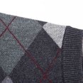 thumbnail image 4 of JIKNTTR Men Fashion Coats Autumn Winter Thicken Wram Fashion Casual Pullover Contrast Knitted Sweater Vest, 4 of 7