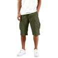 thumbnail image 3 of 3/4 Cargo Capri Shorts for Men Lightweight Elastic Drawstring Waist Bottoms Multi Pocket Below Knee Outdoor Trousers, #01 Army Green, M, 3 of 8