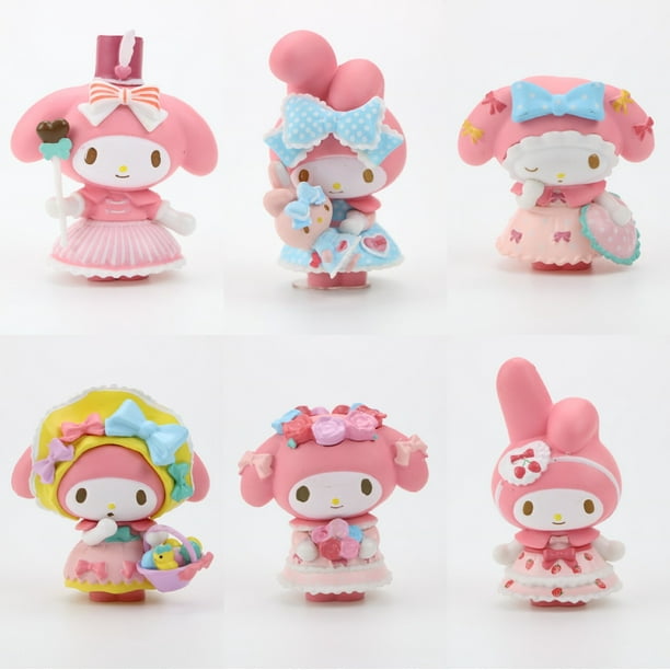 Figuras de Acción de PVC Deng Xun Hello Kitty Kuromi My Melody 6 Unidades