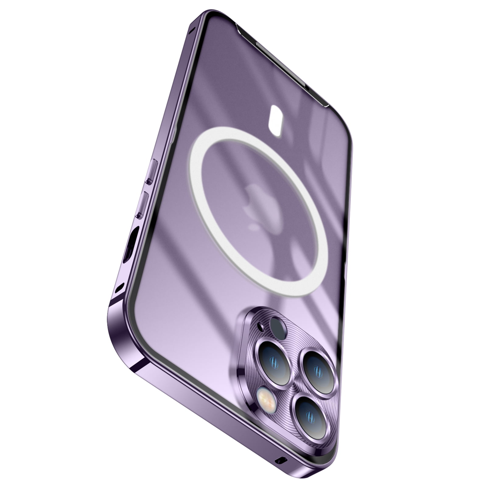 TECH CIRCLE Magnetic Case for iPhone 14 Plus 6.7 inch,Luxury Metal Clear Glossy Camera Lens Protective Magsafe Heave Duty Shockproof Hybrid Rugged Slim Fit Back Cover.For iPhone 14 Plus,Blue
