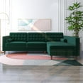 thumbnail image 2 of Owen Green Velvet Modern Living Room Corner Sectional Couch, 2 of 6