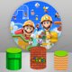 thumbnail image 2 of Fondos de Super Mario para decoración de fiestas, cubierta redonda, fondo para cumpleaños de niños, figura de juego, fotozona, accesorios cilíndricos, pancarta, 2 of 5